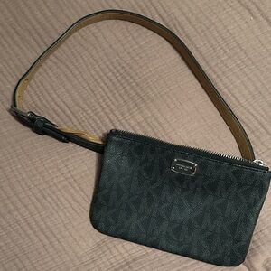 Michael Kors Black Textured Wristlet